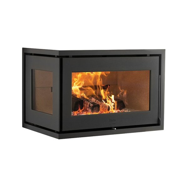 Spiskasett Prestige matchar moderna inredningar, och med glas på upp till tre sidor kan du njuta av elden från alla håll.