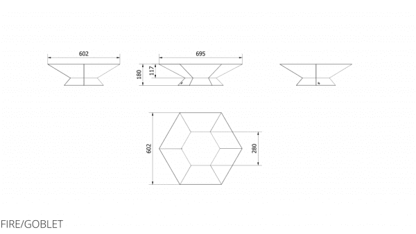 Eldstad utomhus Goblet är en högkvalitativa fristående trädgårdseldstad med unik och extremt modern design skapad för användning
