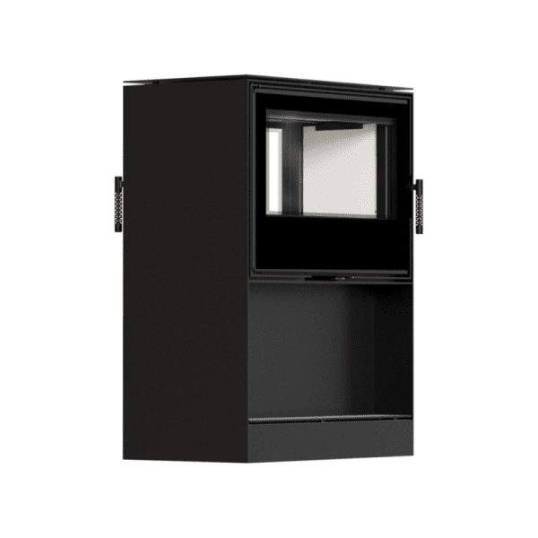 Braskamin KARI 80W Tunnel är en effektiv, miljövänlig och modern kamin med vedfack som imponerar med sin funktionalitet, design