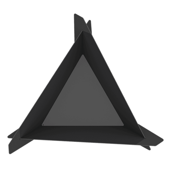 Eldstad utomhus Triangle är en högkvalitativa fristående trädgårdseldstad med unik och extremt modern design