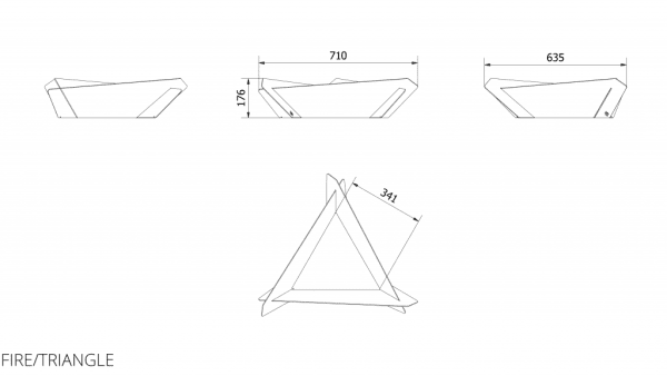 Eldstad utomhus Triangle är en högkvalitativa fristående trädgårdseldstad med unik och extremt modern design