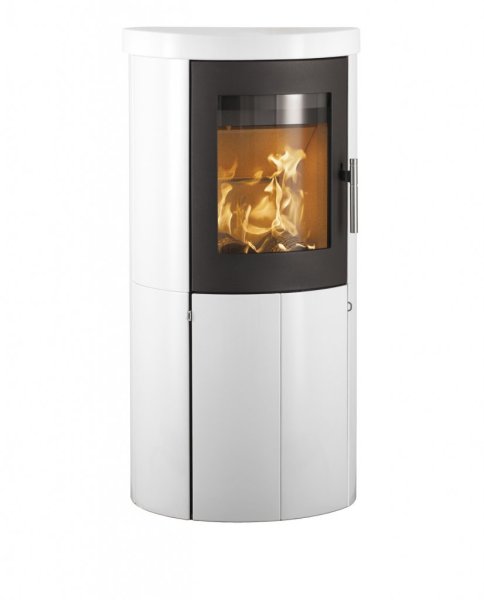 kamin,braskamin Scan-Line 80 med vit keramik